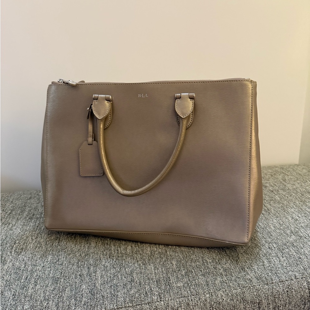 Lauren Ralph Lauren Taupe Women's Satchel - Picture 2 of 12